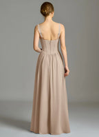 Chic Chiffon Bridesmaid Dresses with Sweetheart Neckline, Lace-Up Corset Bodice and Adjustable Straps Formal Gown