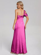 Column/Sheath One Shoulder Sleeveless Backless Floor Length Prom Dress