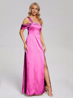 Column/Sheath One Shoulder Sleeveless Backless Floor Length Prom Dress
