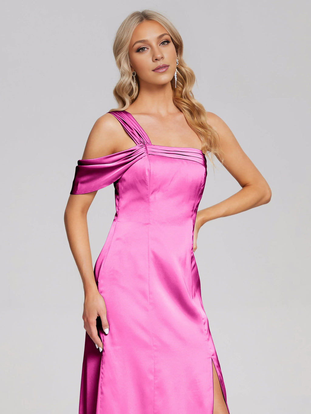 Column/Sheath One Shoulder Sleeveless Backless Floor Length Prom Dress