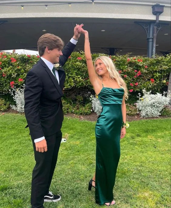 Cowl Neck Spaghetti Strap Sleeveless Maxi Prom Dress