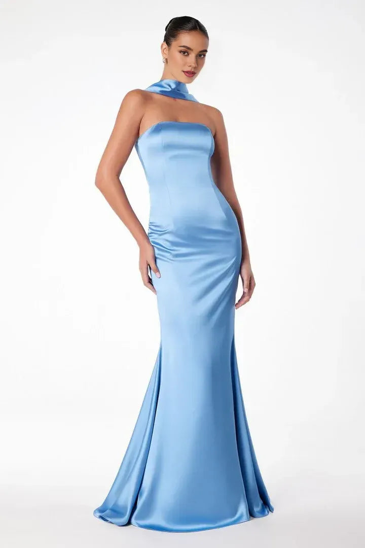 Fitted Strapless Sleeveless Floor-Length Prom Dress