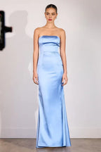 Fitted Strapless Sleeveless Floor-Length Prom Dress