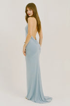 Mermaid Halter Sleeveless Backless Floor Length Evening Dress