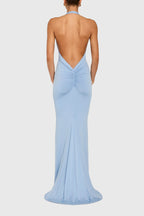 Mermaid Halter Sleeveless Backless Floor Length Evening Dress