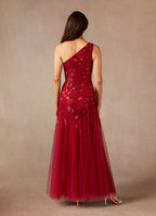Mermaid One-Shoulder Sleeveless Side Zip Floor-Length Mother of the Bride Dress