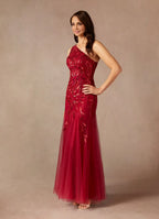 Mermaid One-Shoulder Sleeveless Side Zip Floor-Length Mother of the Bride Dress