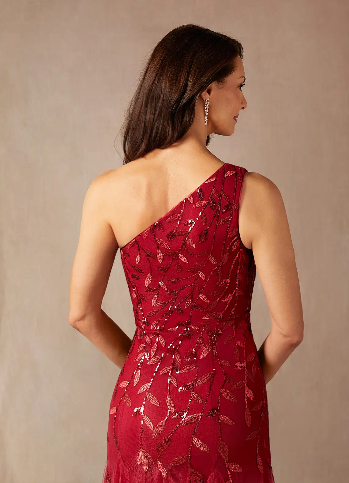 Mermaid One-Shoulder Sleeveless Side Zip Floor-Length Mother of the Bride Dress