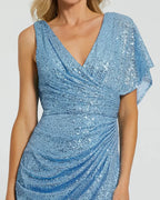 Mermaid Plunge Neck Sleeveless Backless Sweep/Brush Train Prom Dress