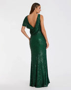 Mermaid Plunge Neck Sleeveless Backless Sweep/Brush Train Prom Dress