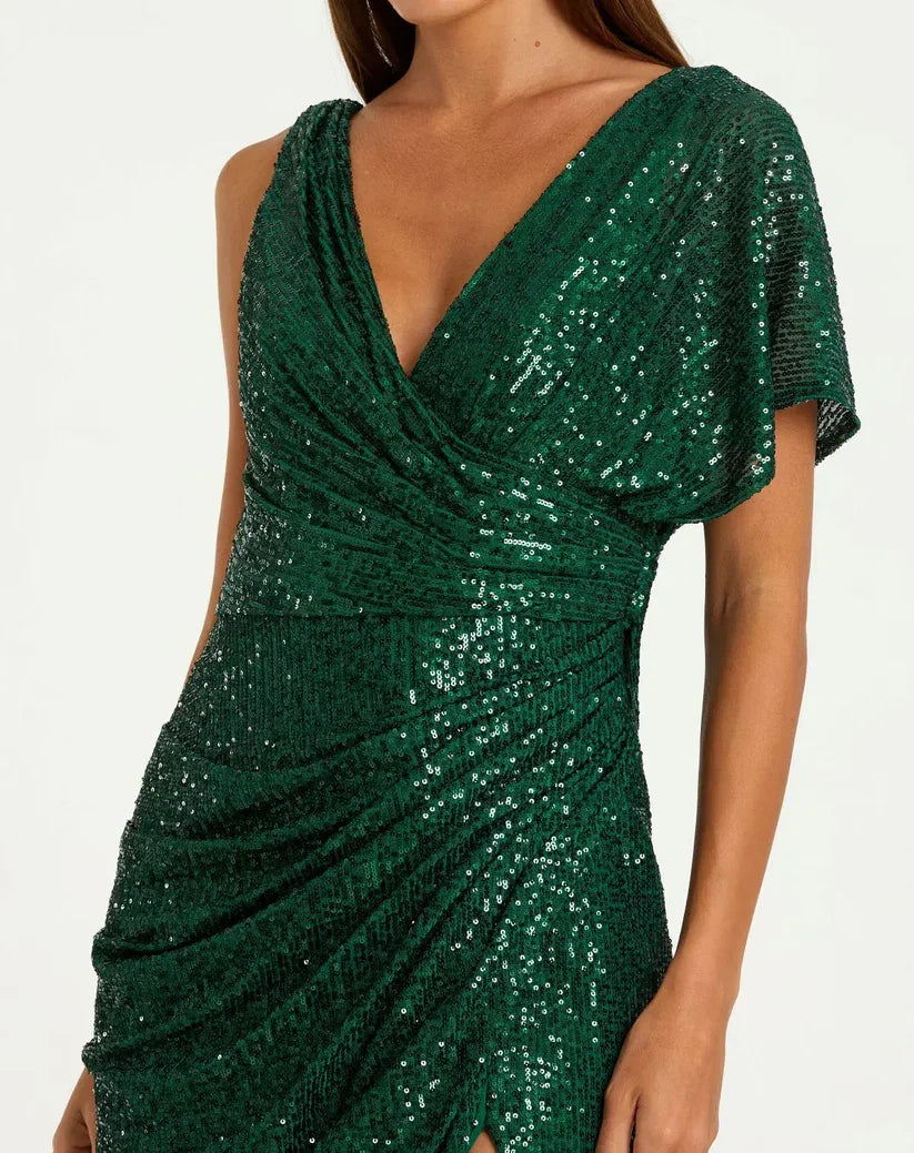 Mermaid Plunge Neck Sleeveless Backless Sweep/Brush Train Prom Dress