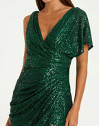 Mermaid Plunge Neck Sleeveless Backless Sweep/Brush Train Prom Dress