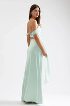Mermaid/Trumpet Off the Shoulder Sleeveless Backless Floor-Length Prom Dress