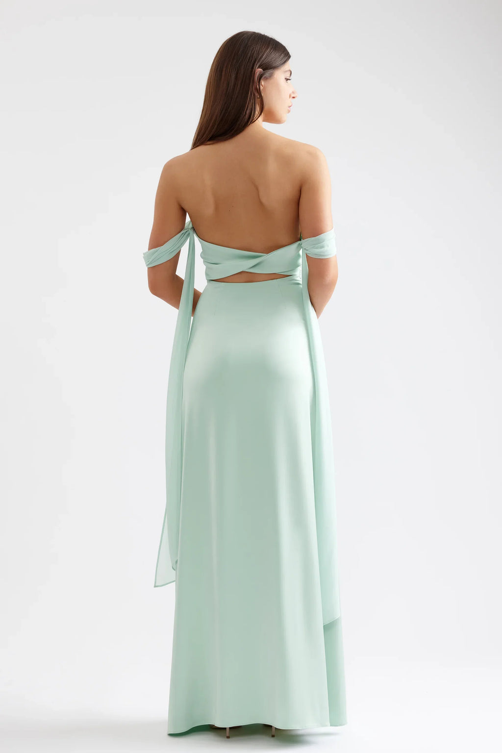 Mermaid/Trumpet Off the Shoulder Sleeveless Backless Floor-Length Prom Dress