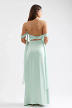 Mermaid/Trumpet Off the Shoulder Sleeveless Backless Floor-Length Prom Dress