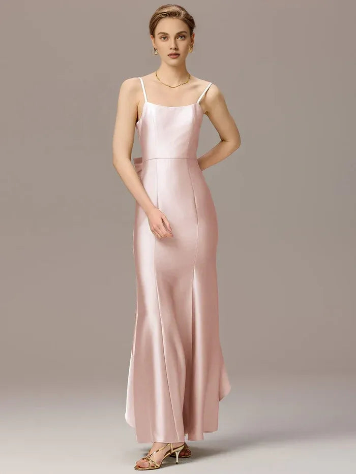Mermaid/Trumpet Spaghetti Straps Sleeveless Backless Floor-Length Prom Dress