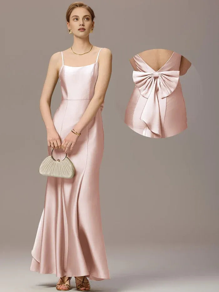 Mermaid/Trumpet Spaghetti Straps Sleeveless Backless Floor-Length Prom Dress