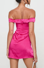 Sheath/Column Off the Shoulder Sleeveless Zipper Up Short-Mini Homecoming Dress