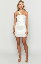 Sheath/Column One Shoulder Sleeveless Backless Above Knee Homecoming Dress