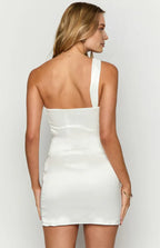 Sheath/Column One Shoulder Sleeveless Backless Above Knee Homecoming Dress