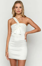 Sheath/Column One Shoulder Sleeveless Backless Above Knee Homecoming Dress