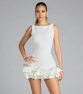 Sheath/Column Scoop Neck Sleeveless Low Back Short-Mini Homecoming Dress