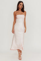 Sheath/Column Strapless Neck Sleeveless Up Ankle-Length Prom Dress