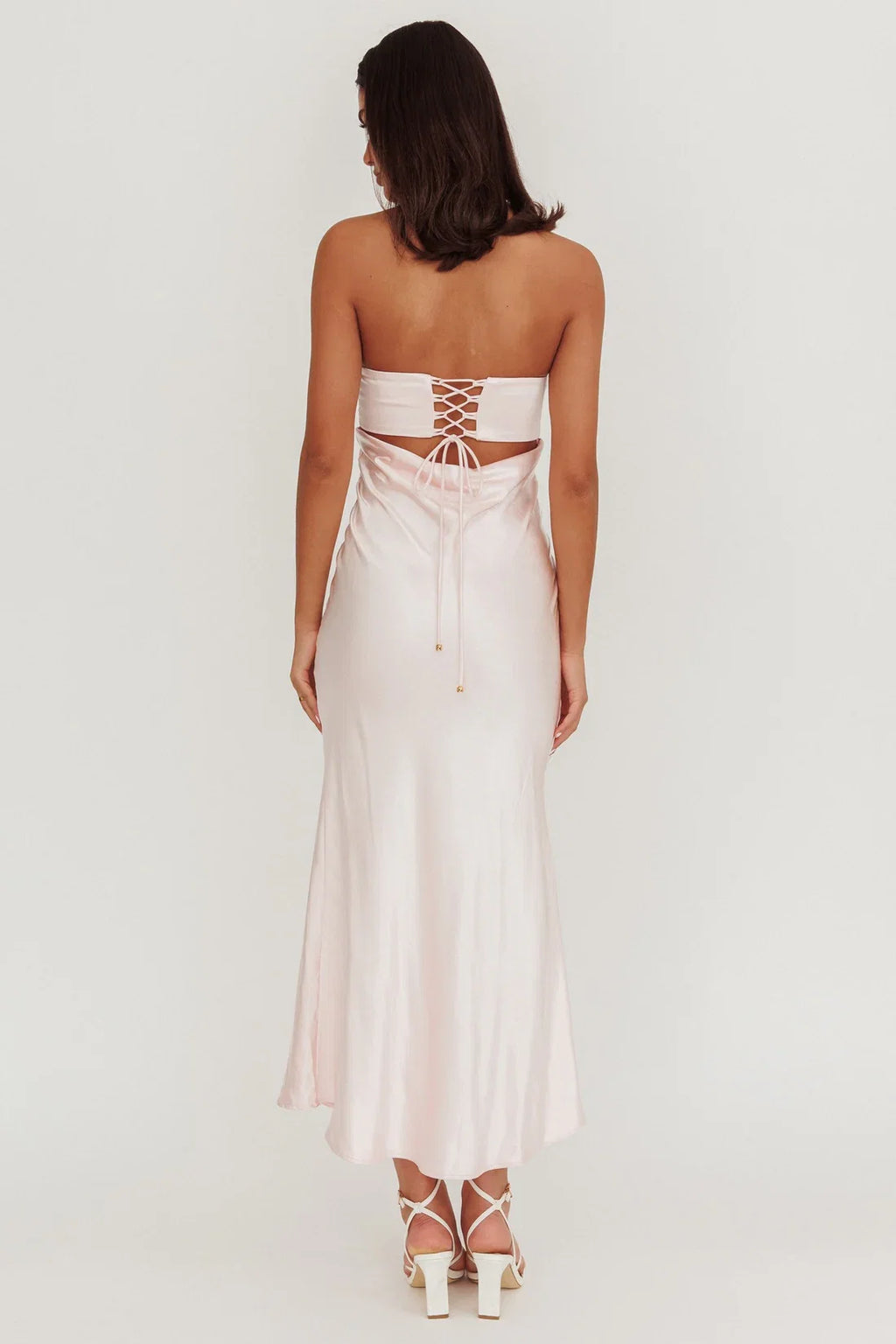 Sheath/Column Strapless Neck Sleeveless Up Ankle-Length Prom Dress