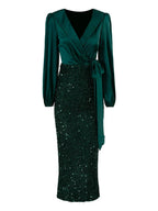 Sheath V Neck Long Sleeve Zipper Up Ankle-Length Prom Dress