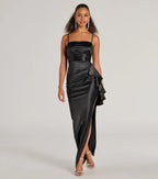 Slim Spaghetti Straps Sleeveless Open Back Floor-Length Prom Dress