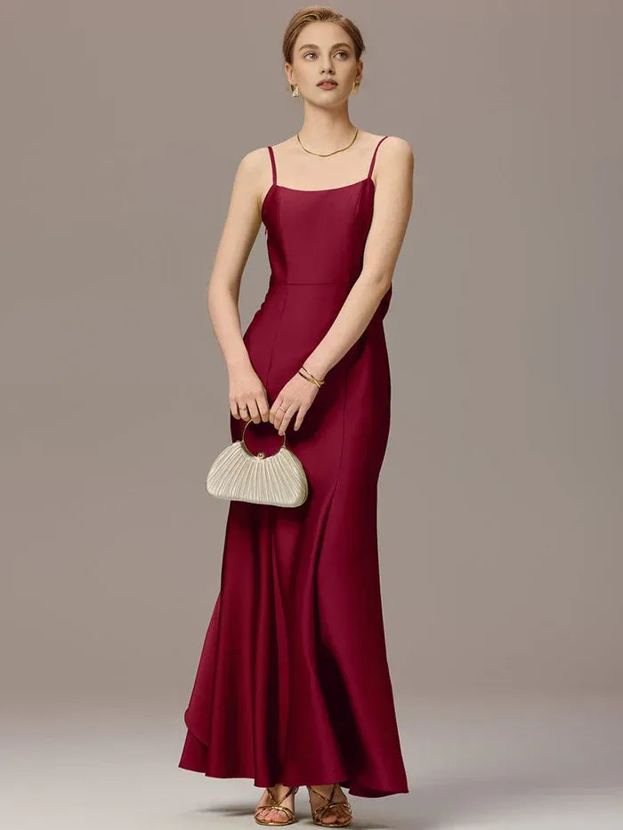 Mermaid/Trumpet Spaghetti Straps Sleeveless Backless Floor-Length Prom Dress