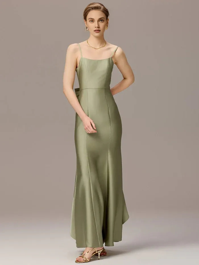 Mermaid/Trumpet Spaghetti Straps Sleeveless Backless Floor-Length Prom Dress