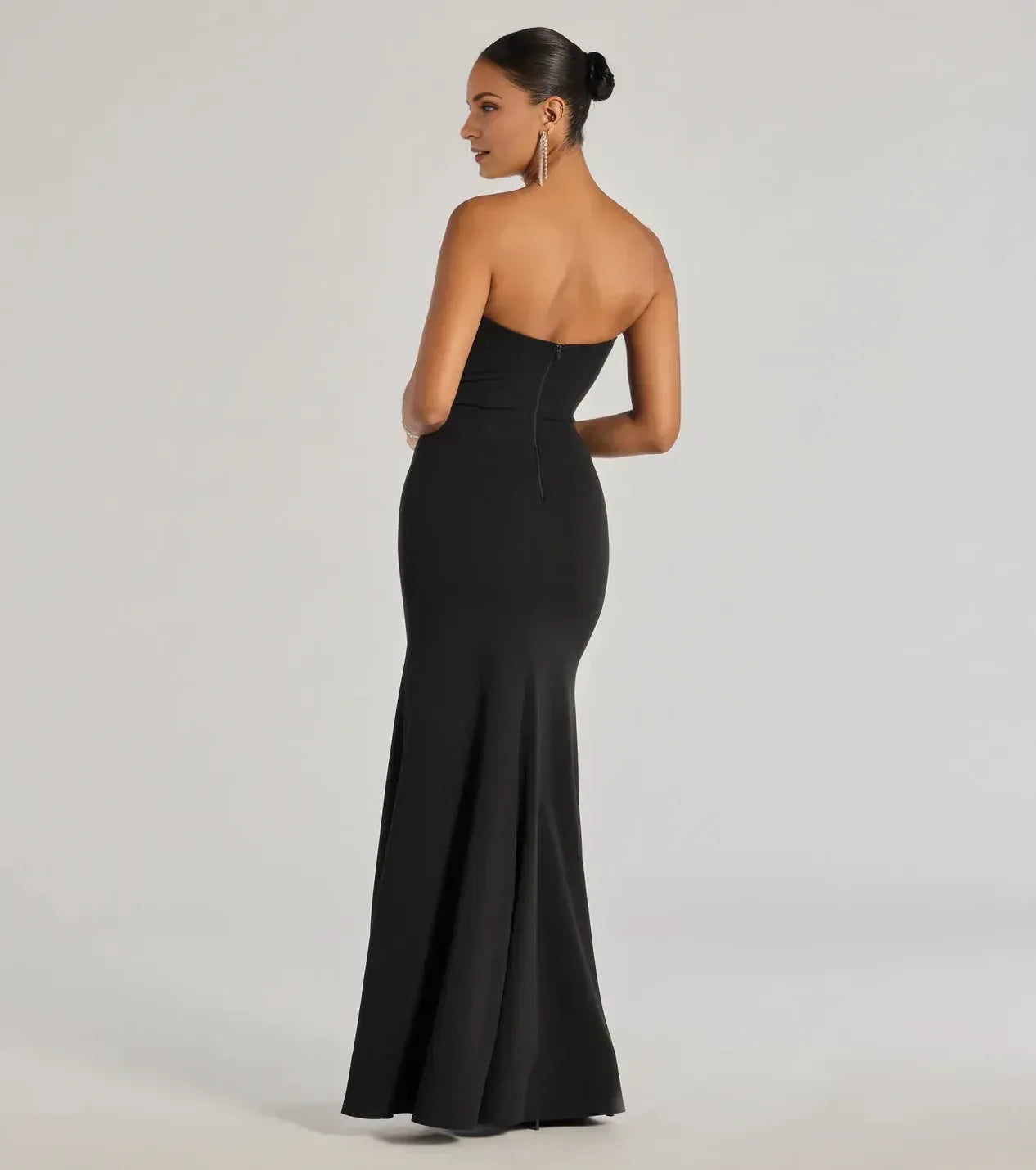 Classic Mermaid Strapless Sleeveless Zipper Back Floor Length Prom Dress