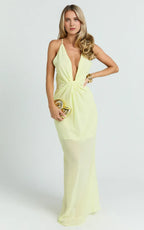 Classic Sheath Cowl Neck Sleeveless  Open Back Floor Length Plus Size Evening Dress