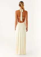 Classic Sheath Halter Neck Sleeveless Open Back Floor Length Plus Size Evening Dress