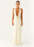 Classic Sheath Halter Neck Sleeveless Open Back Floor Length Plus Size Evening Dress