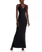 Classic Sheath Halter Neck Sleeveless Open Back Floor Length For Ladies Prom Dress