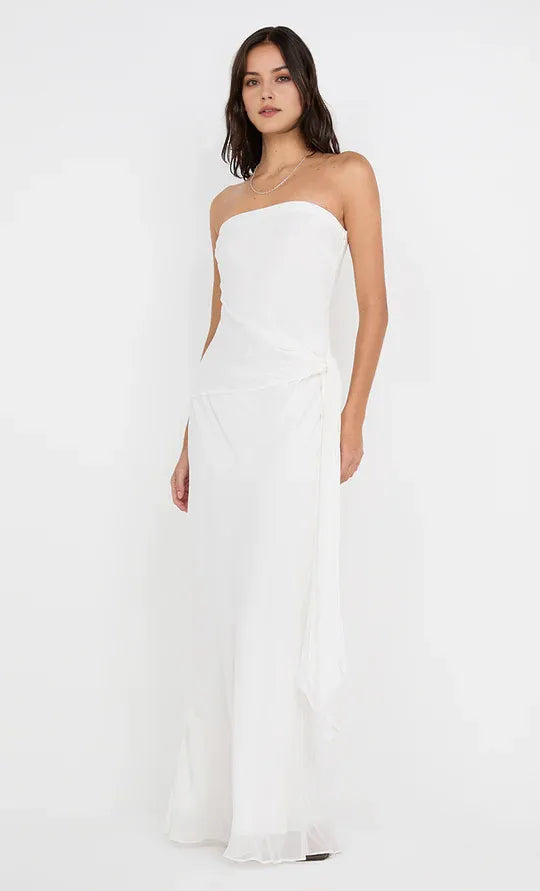 Classic Sheath Strapless Sleeveless Open Back Floor Length For Ladies Prom Dress