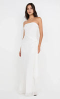 Classic Sheath Strapless Sleeveless Open Back Floor Length For Ladies Prom Dress
