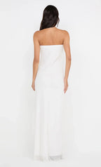 Classic Sheath Strapless Sleeveless Open Back Floor Length For Ladies Prom Dress