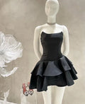 Strapless Tiered Ruffle Skirt A-Line Mini Cocktail Dress