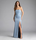 Classic Trumpet Strapless Sleeveless Open Back Floor Length Prom Dress