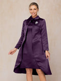 2 Pieces Scoop-neck Long Sleeves Knee-Length Mother of the Bride Dress