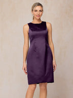2 Pieces Scoop-neck Long Sleeves Knee-Length Mother of the Bride Dress