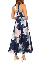 A-Line Halter Neck Sleeveless Backless Ankle-Length Prom Dress