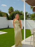 A-Line One Shoulder Sleeveless Backless Floor-Length Prom Dress