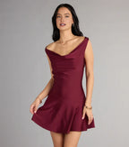 A-Line/Princess Cowl Neck Sleeveless Backless Short-Mini Homecoming Dresses