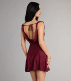 A-Line/Princess Cowl Neck Sleeveless Backless Short-Mini Homecoming Dresses
