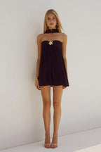 A-Line/Princess Reverse Halter Neck Sleeveless Zipper Up Short-Mini Homecoming Dress