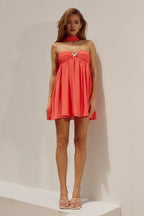 A-Line/Princess Reverse Halter Neck Sleeveless Zipper Up Short-Mini Homecoming Dress